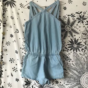 NWT Fabletics chambray strappy "Liza" romper